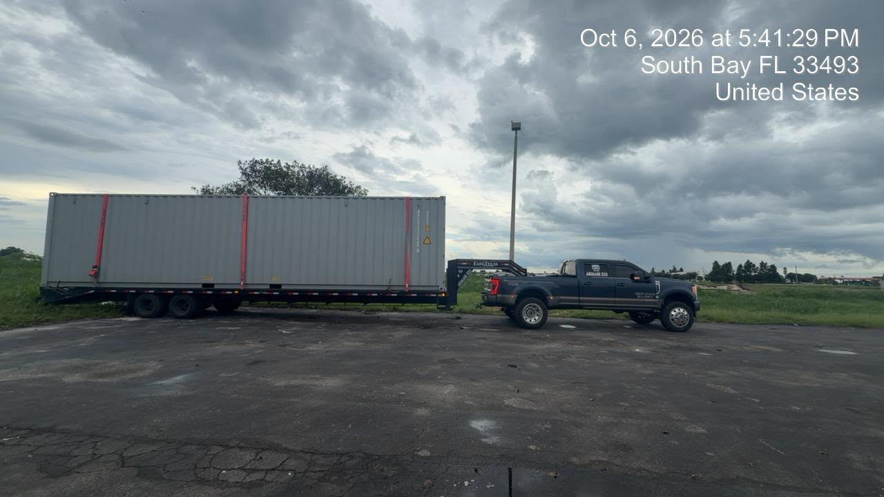 Container on the gooseneck · South Bay, Florida